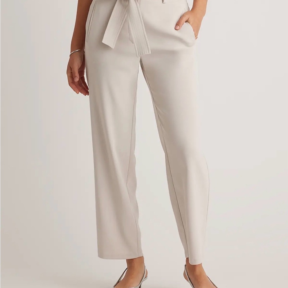 Quince Straight Crepe Paperbag Pants w/ Removable Belt *Brand New*